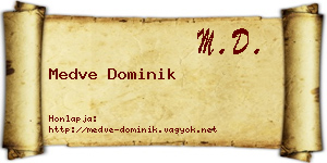 Medve Dominik névjegykártya